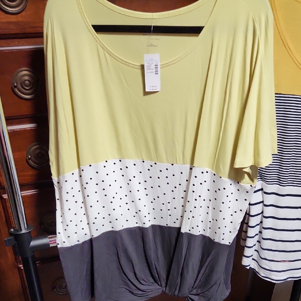 Stylish Yellow and Gray Women's Top